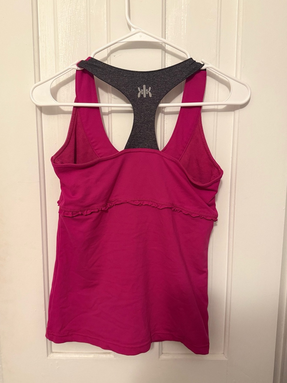 Kyodan Magenta Racerback Tank with Ruffle Trim - Picture 2 of 4